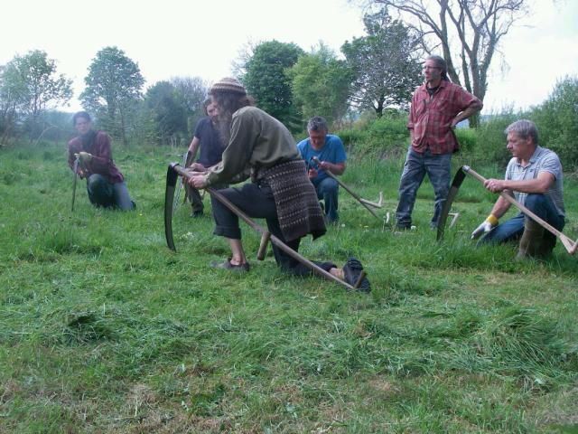 Learning to sharpen the scythe on the Introductory Scythe Course, May 2012